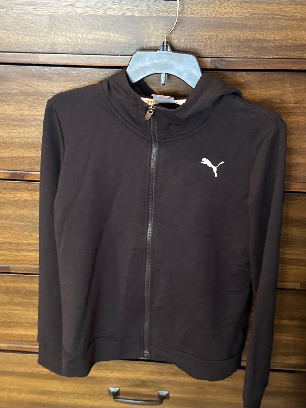 Puma Black Full-Zip Hoodie with White Logo